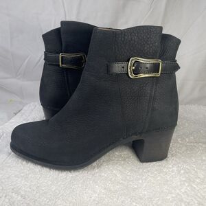 Dansko Hartley Boots Women's 40/ 10 Black Nubuck Leather Clog Ankle Booties